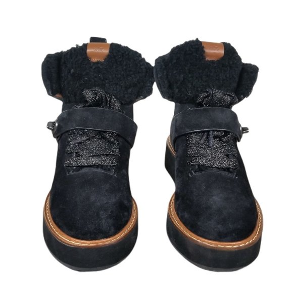 COACH Urban Hiker Boots, Black Suede, Womens Size 6 B / 36.5 - Picture 2 of 11